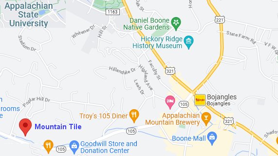 tile Boone NC map Tile Boone NC